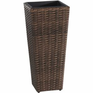 Gartenfreude Pflanzkübel Polyrattan konisch 28 cm x 28 cm Bicolour Braun-Schwarz