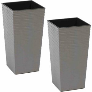 Siena GardenPflanzgefäß - Set 2 teilig Eco Nizza Grau 25x25x46